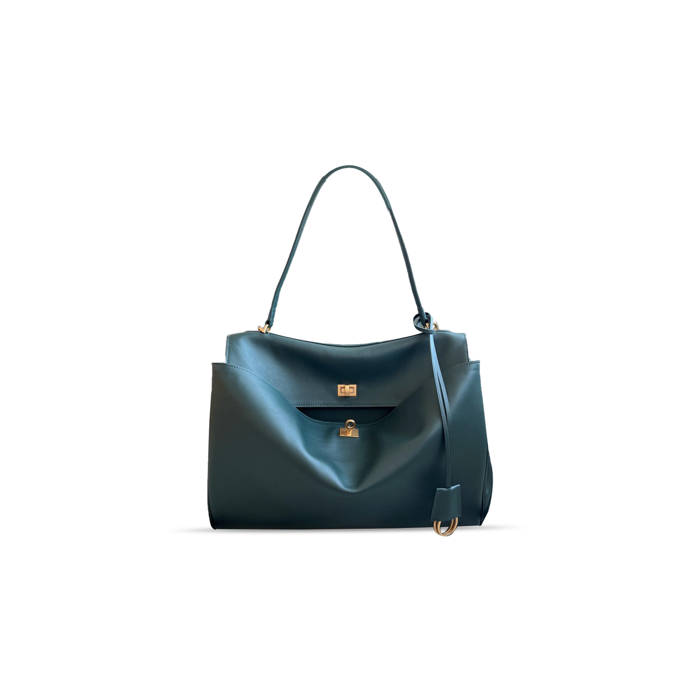 BALENCIAGA WOMEN'S RODEO HANDBAG LARGE IN PINE GREEN 7897442AB4G1208 (39.8*29.9*12.9cm)